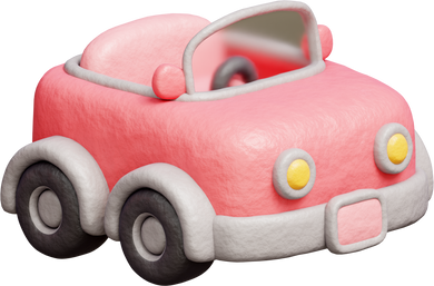 3D pink car, transportation elements, 3d rendering.